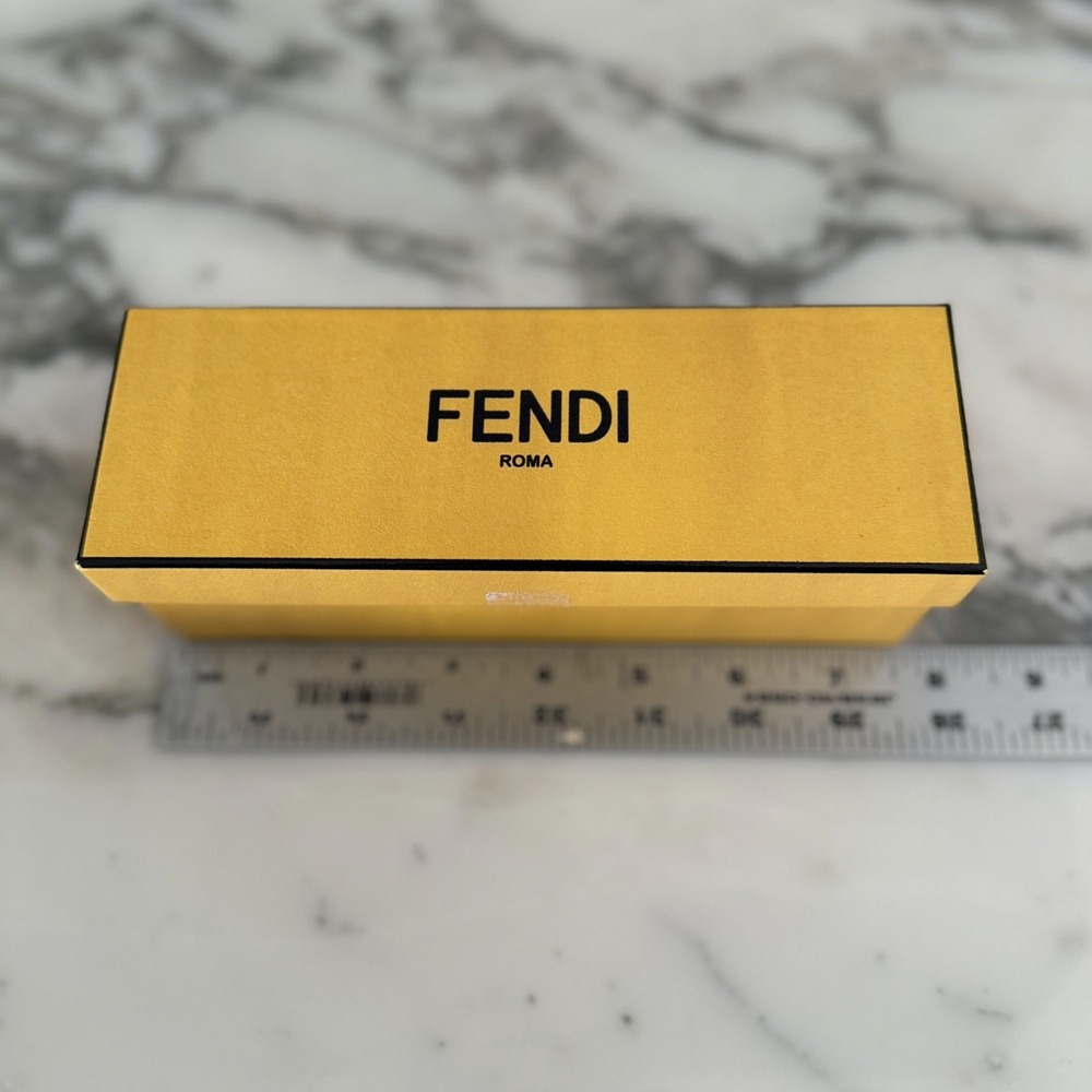 Authentic Fendi Empty Gift‎ Box Yellow 7.5"x2.5x2.5"